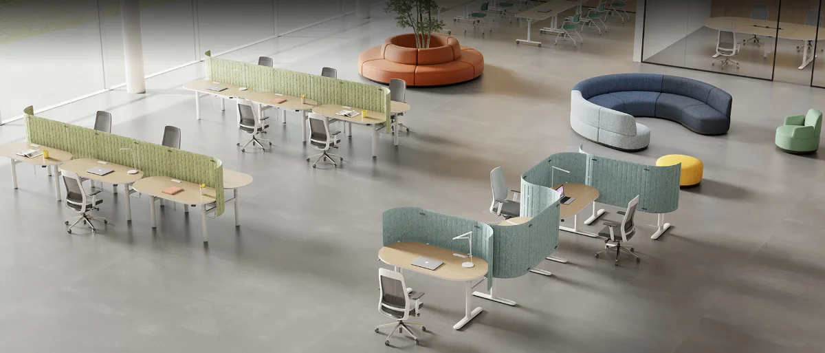Commercial Office FF&E — workplace and mixed-use interior sourced via PTSCB's factory-direct network in Vietnam, Indonesia, China and Australia